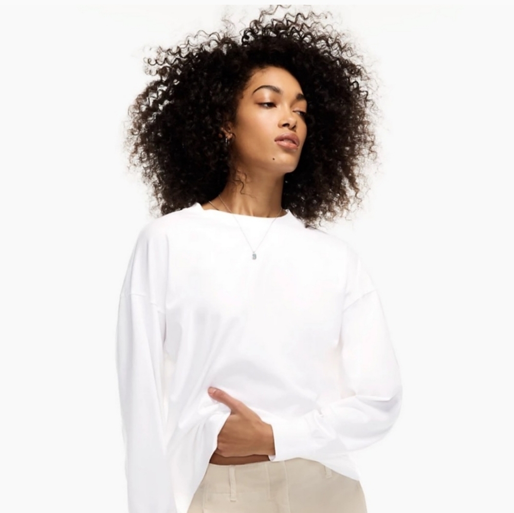 Aritzia Wilfred Perth Longsleeve T Shirt 100% Cotton White Med